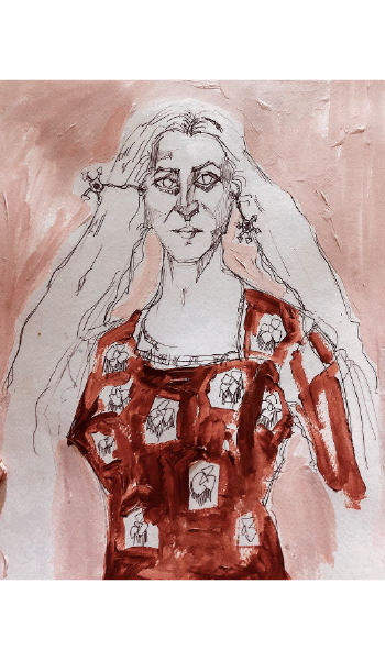 Staring Girl with long Hair